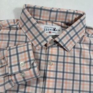 Mizzen + Main Leeward Collection Plaid Button Up Dress Shirt Large Tall Trim Fit